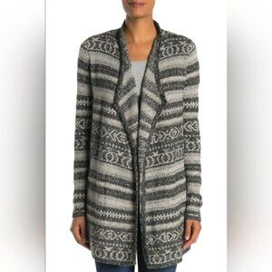 Lucky Brand Jacquard Third Piece Cardigan Sz L
